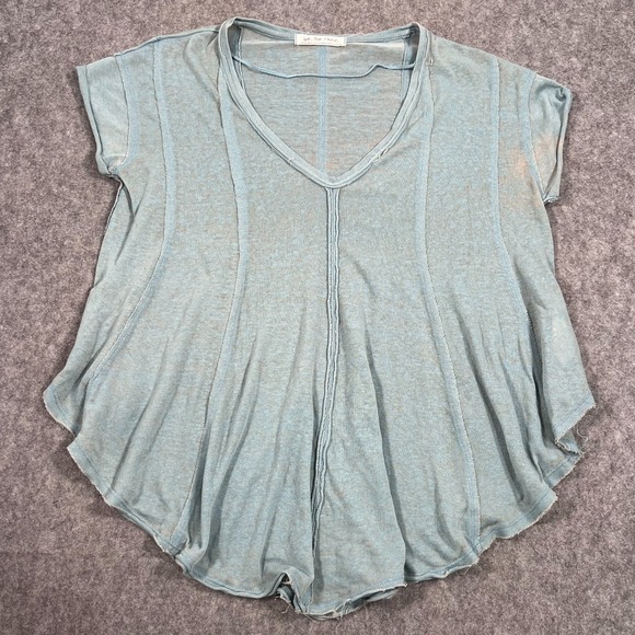 We The Free Tops - We The Free People Ocean Day Blue Sammie Short Sleeve Knit Top Women's Size XS